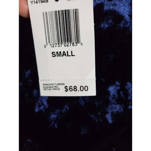 Do+Be Off Shoulder Blue Velvet Blouse Large - Picture 5 of 6